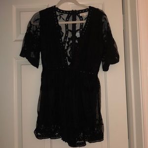 Black Lace Romper